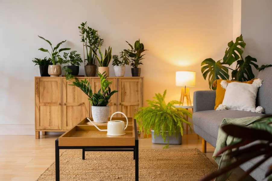 interior showcase house with plant        <h3 class=